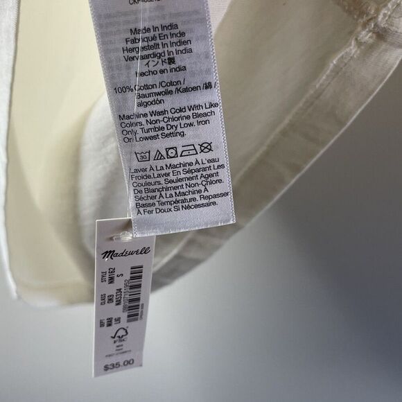 MADEWELL Allday Tee Men Small Ivory NEW Ivory Garment Dyed Cotton Regular NM162 - Picture 10 of 11